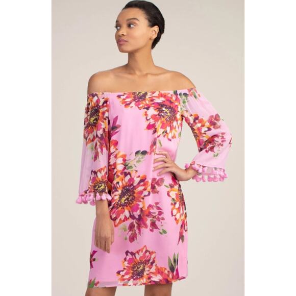 Trina Turk Luxe Silk Amaris Dress Desert Bloom Size Small - Picture 1 of 9